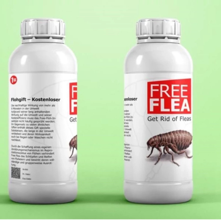 سم ضد کک Free flea کنه کش بسیار قدرتمند فری اف لیا ارسال رایگان به همراه یک عدد سمپاش سرنوشابه ای مدل 1