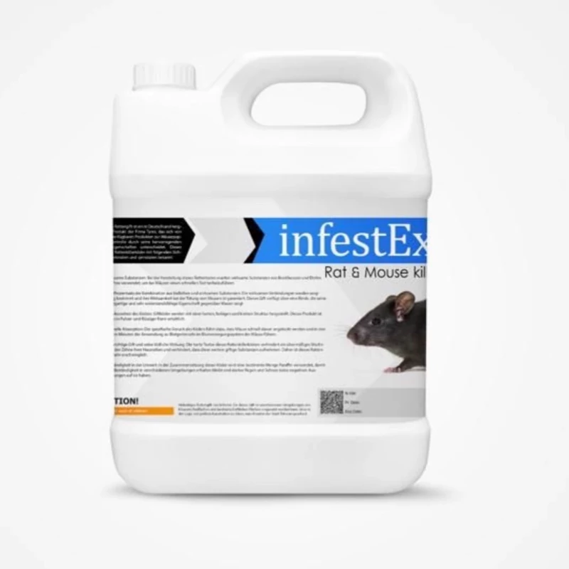 سم موش کش 4 لیتری عمده برند اینفستکس InfestEx ارسال رایگان به همراه سمپاش سرنوشابه ای