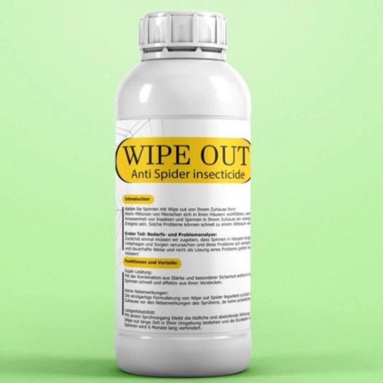 سم حشره کش ضد عنکبوت و رتیل Wipe out ارسال رایگان به همراه یک عدد سمپاش سرنوشابه ای