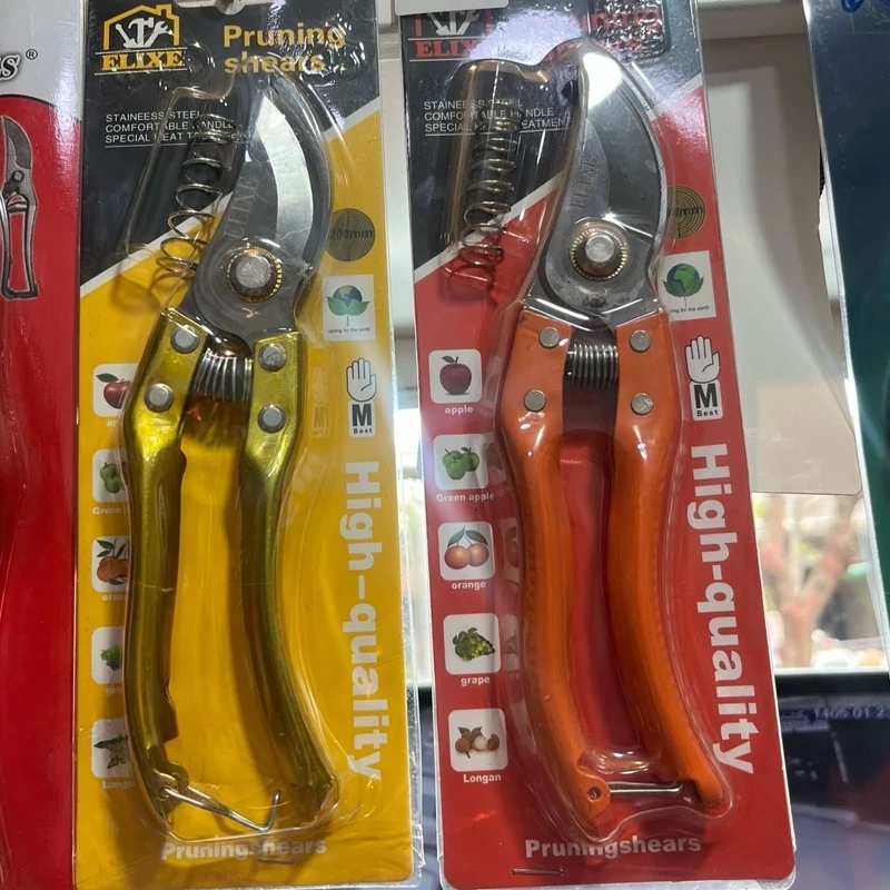 قیچی باغبانی دارای فنر اضافی حرفه ای فولادی مناسب هرس درخت بزرگ کوچک گل و گیاه مدل 1