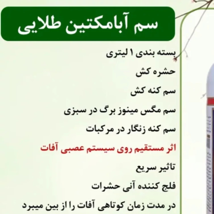 سم آبامکتین یک لیتری کنه کش شته کش تامین آهن گل های زینتی و آپارتمانی ارسال رایگان
