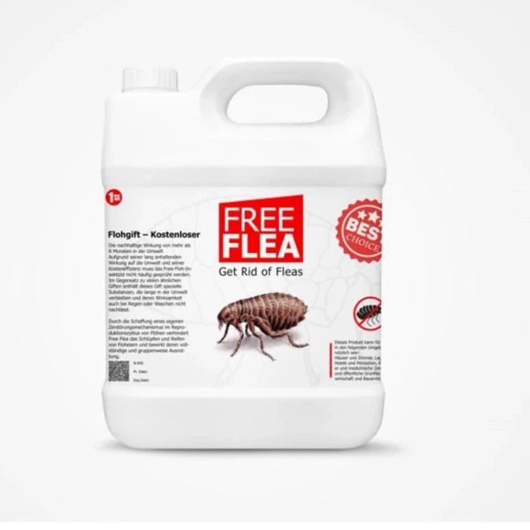سم 4 لیتری عمده ضد کک Free flea کنه کش بسیار قدرتمند فری اف لیا ارسال رایگان به همراه یک عدد سمپاش سرنوشابه ای